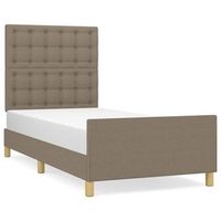 cama individual  cama para adulto  estructura de cama sin colchon tela gris taupe 100x200 cm