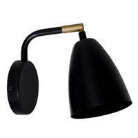 aplique de pared articulado metal negro pantalla negro
