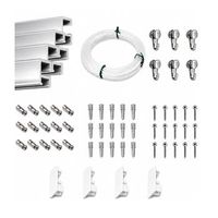 eurohang pack colgar cuadros sin agujeros 6m guias aluminio plata mate con 6 colgadores rm nylon cuelga cuadros sin clavos hogar oficina