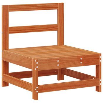 Sofá Medio De Jardín Pino Macizo Marrón Cera 62 X 62 X 70,5 Cm Vidaxl