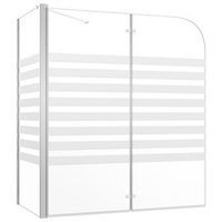 mampara de bano vidrio templado a rayas 120x68x130 cm vidaxl