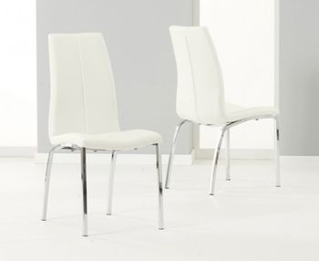 Cavello Cream Faux Leather Dining Chairs - Cream