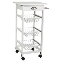 carro de cocina de madera blanco 40x37x82