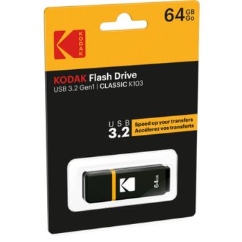 Memoria USB Kodak K100 64GB USB 3.1 compacto transferencia ultrarrápida