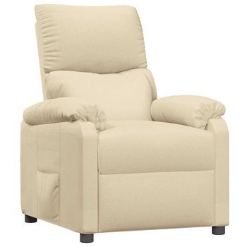 Sillón Reclinable De Tela Crema Cfw658288