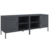 muebles de tv  mueble de salon  gabinete de tv 2 unidades acero gris antracita 68x39x505 cm