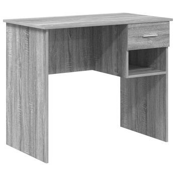 Escritorio | Mesa De Trabajo Gris Sonoma 90 X 49 X 75 Cm Madera De Ingeniería
