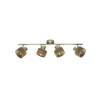 regleta nando 4xe14 cueromadera oscura focos orientables 16x73x10 cm