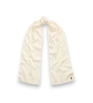 Polo Ralph Lauren para mujer. 455956296002 Bufanda de cachemira y lana blanco crema (OSFA), Casual