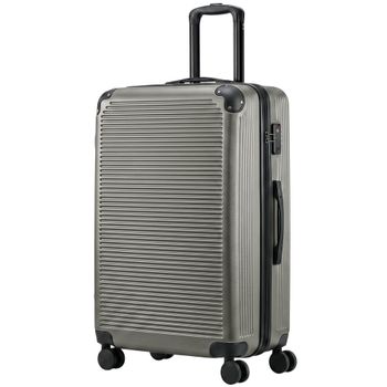 HOMCOM Maleta de viaje carcasa rígida expandible maleta trolley 4 ruedas cerradura TSA 77 cm gris oscuro
