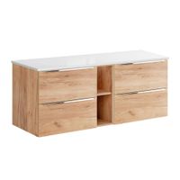 mueble bajo lavabo 140 cm 2 nichos tableros laminados madera