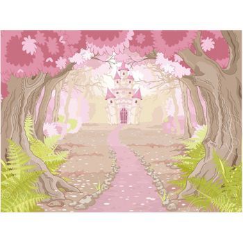 Fotomural Vinilo Infantil Castillo Princesas 350 X 250 Cm