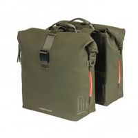 basil alforjas soho 41l con luz led nordlichtreflectante cierre correa verde