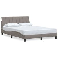 estructura de cama sin colchon hanko tela gris taupe 140x190 cm vidaxl