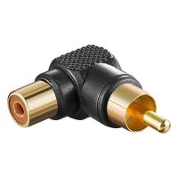 goobay adaptador audio estereo angular rca hembramacho negro