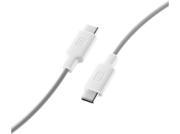Cable USB a Lightning - CellularLine Stylecolor, USB-C to USB-C, 1 m, 60 W, Blanco