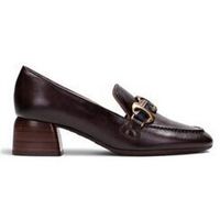 hispanitas zapatos de tacon mocasin varsovia marron para mujer