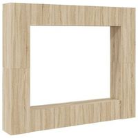 set de muebles salon tv 8 pzas madera ingenieria roble sonoma vidaxl