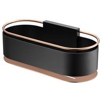 portasapone frontal acero inoxidable negro y laton oro rosa combinado adn008