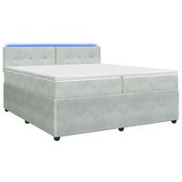 cama tapizada 200x200x1005 cm terciopelo - gris