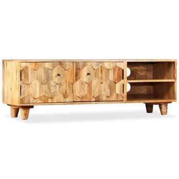 Mueble Para Tv De Madera Maciza De Mango 118x35x40 Cm Vidaxl