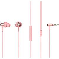stylish dual-dynamic e1025 earphones - pink pink