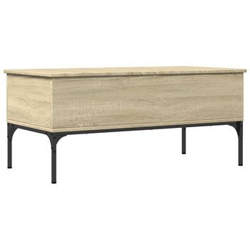 Mesa De Centro，mesa Auxiliar，mesa De Café Madera Ingeniería Metal Roble Sonoma 100x50x45cm