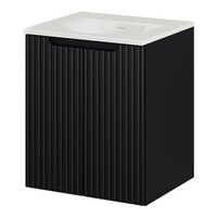 mueble de bano newport con lavabo y 2 puertas 50x57x39cm - negro encasa