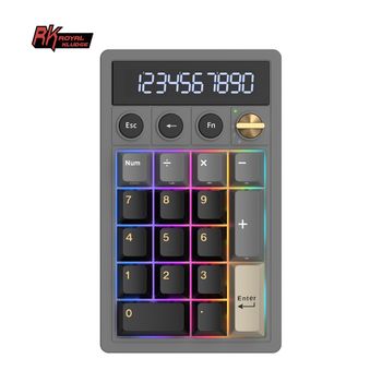 Teclado Numérico Inalámbrico RK ROYAL KLUDGE M20 2.4, 17 Teclas, Teclas PBT, RGB, Perilla de Junta, Bluetooth, Calculadora, Intercambiable en Caliente