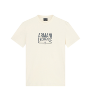 ax armani exchange para hombre xm002452af10334u1074 camiseta slim cream blanco l casual algodon manga corta