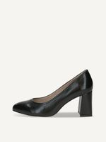 caprice pumps black made of leather with trapeze heel size 37