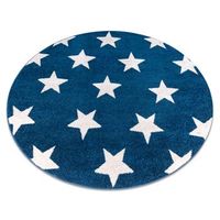 alfombra sketch circulo - fa68 azulblanco - estrellitas estrellas circulo 140 cm