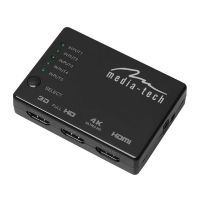 switch hdmi media-tech mt5207 6 puertos 4k ultra hd ir negro