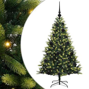 Árbol De Navidad Artificial Plegable 150 Leds Verde 120 Cm