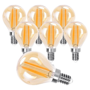 Aigostar Vintage Bombilla LED E14, 6W Equivalente a 51W,Luz Cálida 2200K, 660lm, G45 Bombilla Filamento Led,No Regulable,6 Pieza