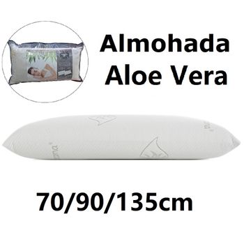 Almohada aloe vera FIBRA Y ESPUMA,Almohada de 70/90/135/150cm,ANCHO 40CM, antiácaro y antibacteriano, copos de aloe vera, almohada de fibra ESPUMA, ligera y hipoalergénica,Dosantex,fespu