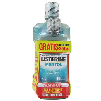 Listerine Enjuague Bucal Mentol 500 ml + 250 ml