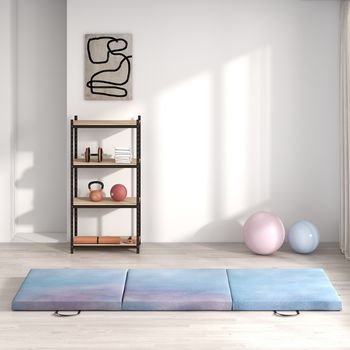 Colchoneta De Gimnasia Homcom, Pu, Epe, 180x60x5 Cm, Azul Y Morado