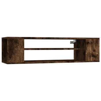 Mueble De Tv | Mueble De Salón | Gabinete De Tv Colgante Madera Roble Ahumado 100x30x26,5 Cm