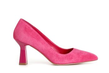 zapato de salón de ante hot pink