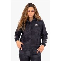 champion jersey felpa zip logo nero grigio 114756 para mujer