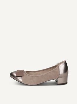 CAPRICE Pumps, brown, made of Leather and textile with Block heel, Size 38