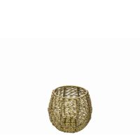 portavelas decorativo de hierro dorado h10