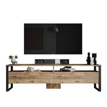 Mueble Tv Con Estante Ml19-a Pino Atlántico