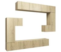 set de muebles para tv 8 piezas madera contrachapada roble sonoma