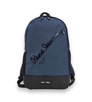 Pepe Jeans para hombre. PM0300030 Mochila Kurt Base azul (OSFA), Casual, Poliéster