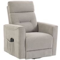 homcom sillon elevador electrico masaje vibracion y calor sillon relax electrico respaldo reclinable chenilla gris
