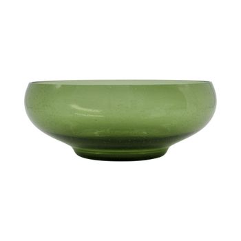Cuenco de cristal verde d24,5