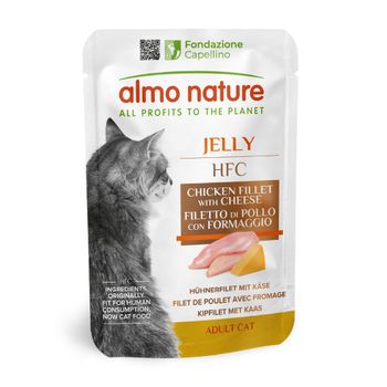 Almo Nature HFC Jelly 24 x 55 g - Pack Ahorro - Filete de pollo con queso