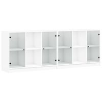 estanteria con puertas madera de ingenieria blanco 204x37x75 cm